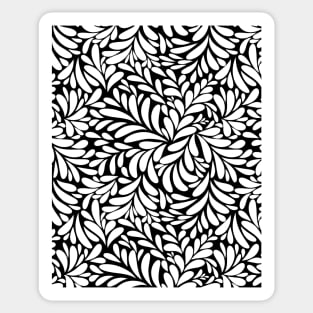 Floral Geometric Abstract Art - Black And White Sticker